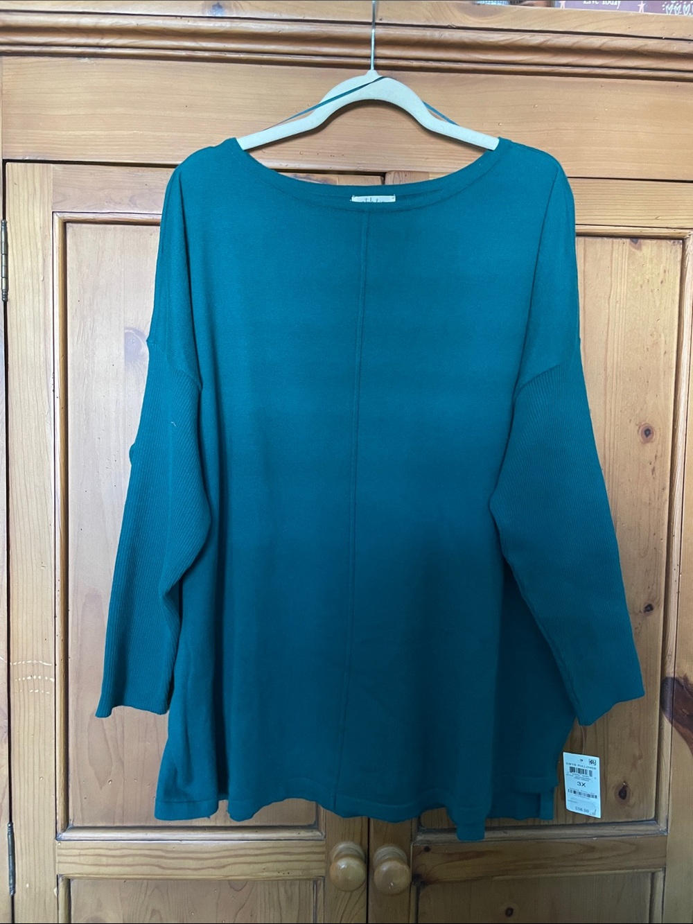 Style & Co. True Green Boatneck Tunic Sweater